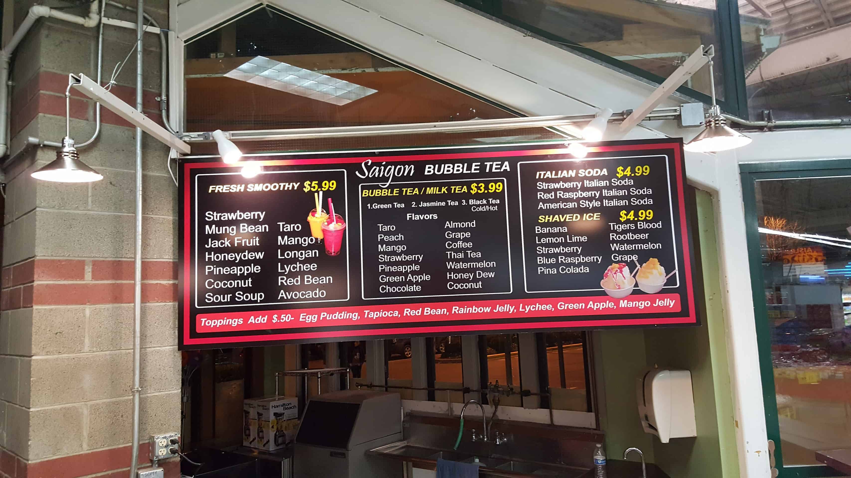 Bubble Tea Menu 2