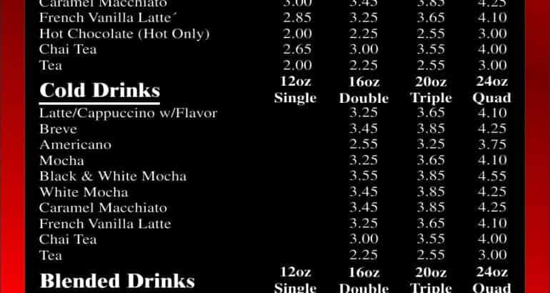 coffee menu 2