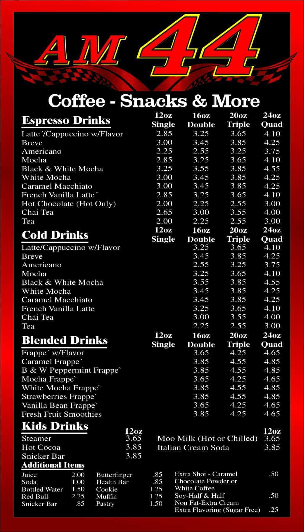 coffee menu 2