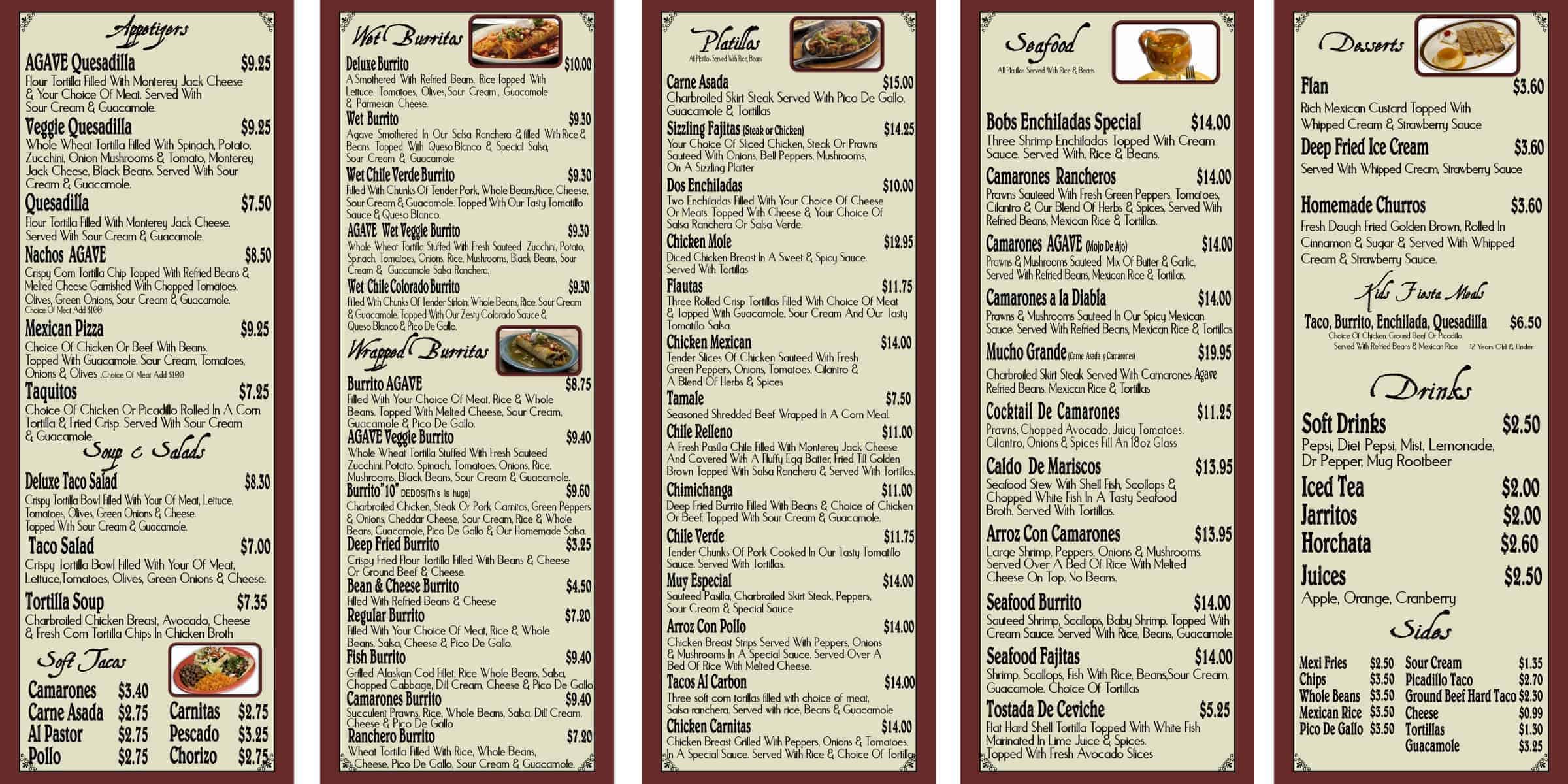 drive thru menu V6C 2014