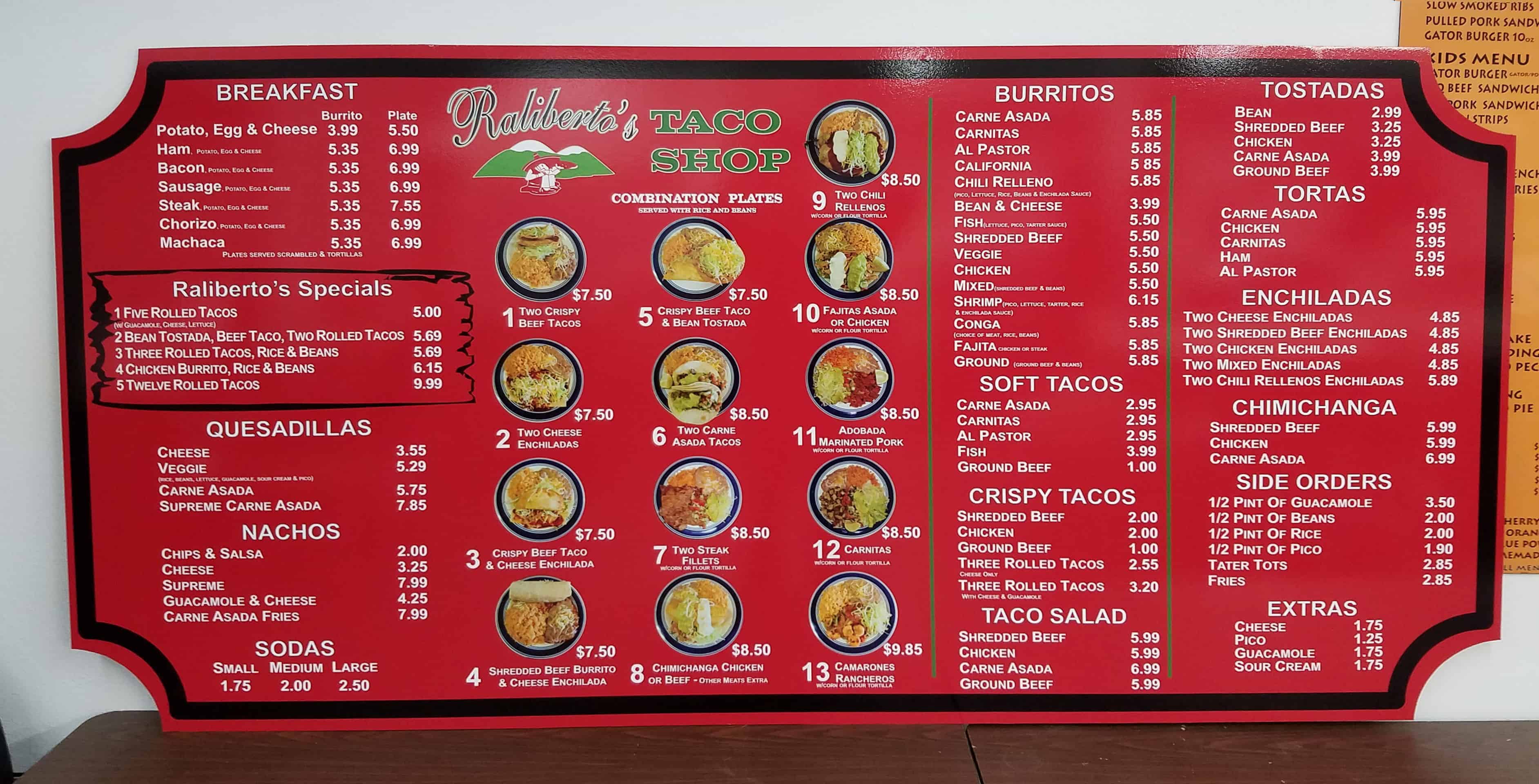 mexican menu board