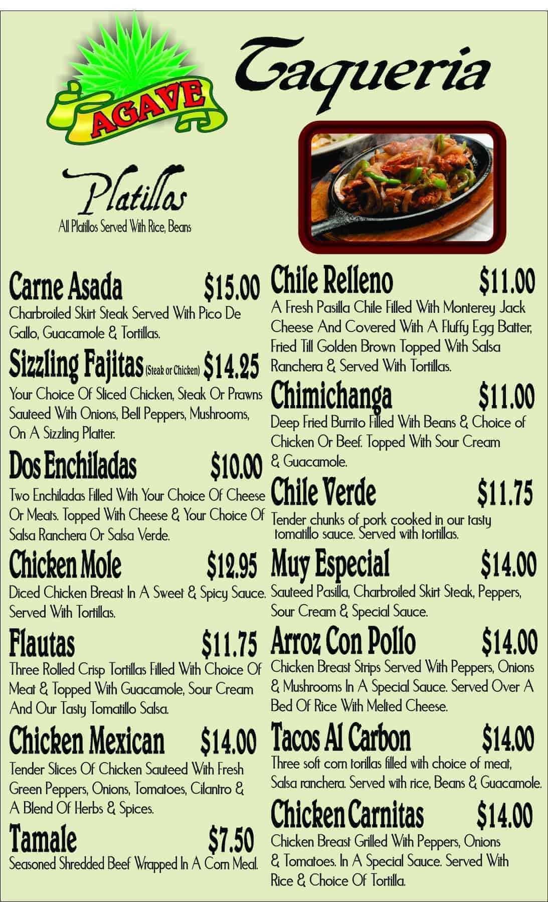 mexican menu