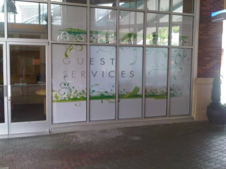 Northern Design Graphics will create retail signs, aisle signs and window decals, we offer directory signs and information centers for small business Adhesive Vinyl Window Graphics