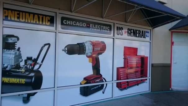 Custom printed full-color adhesive vinyl window graphics Window Decals